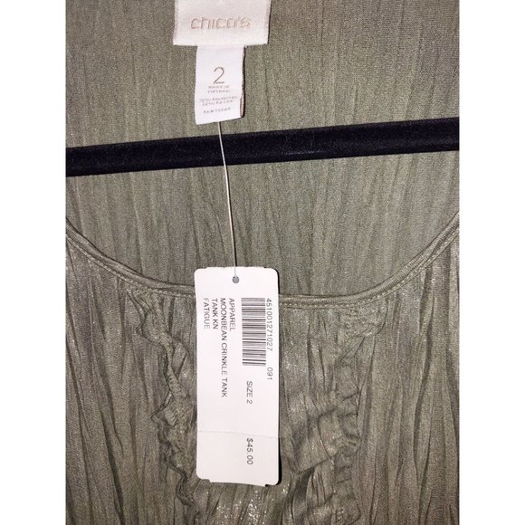 Chico's Metallic Grey Sleeveless Top (Size 2 by Chico's sizing system) - Picture 3 of 3